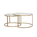 CAFE TABLE DRT GLASS GOLD SET OF 2