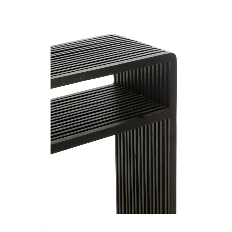 CONSOLE SHELF SET RECYLED TEAK BLACK 130