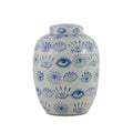POT LID WHITE BLUE CERAMIC BLUE EYES 23