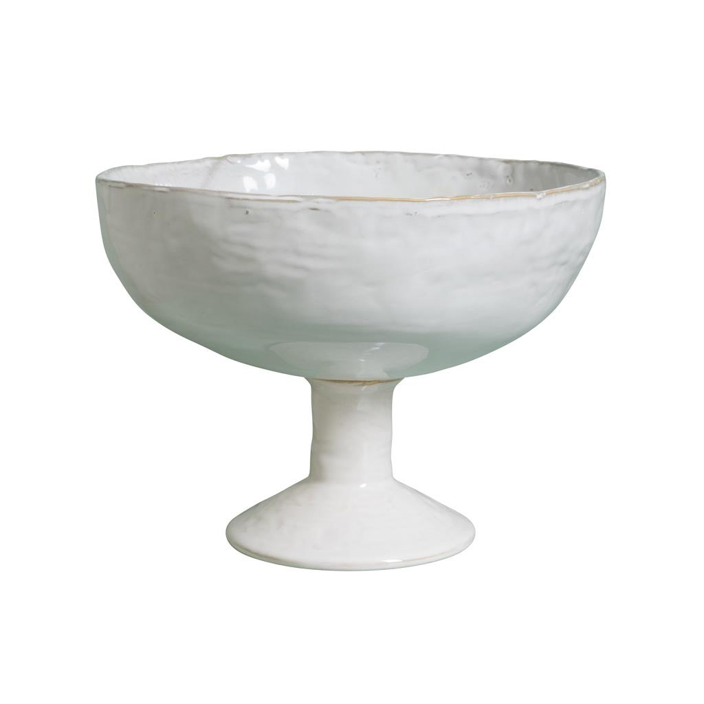 WABI FRUIT BOWL ON STAND MINERAL WHITE CERAMIC