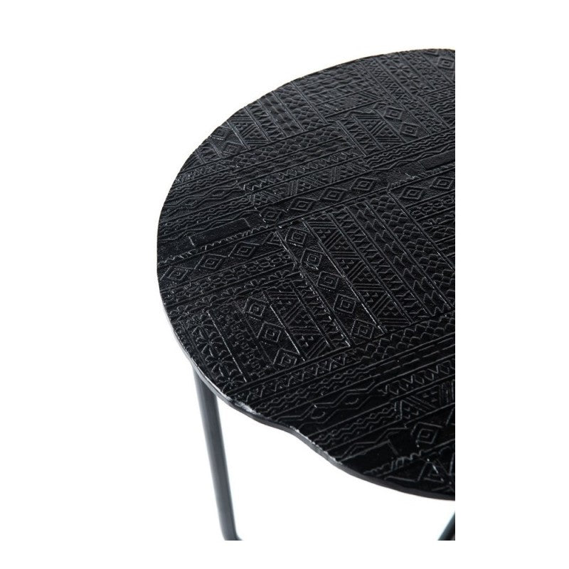 ROUND SIDE TABLE METAL INCA PATTERN 50