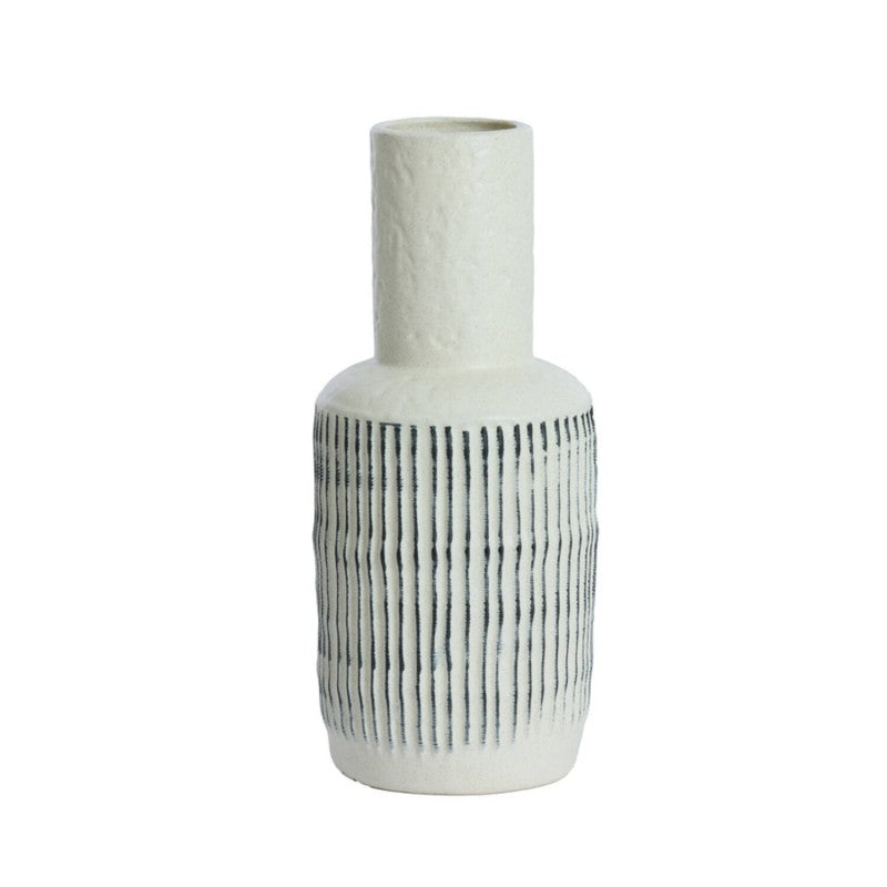 VASE DECO DAKA MATT CREAM BLACK