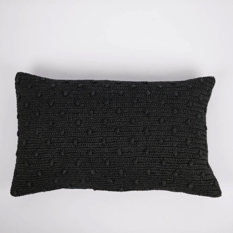 IBIZA CUSHION COVER RAFFIA BLACK