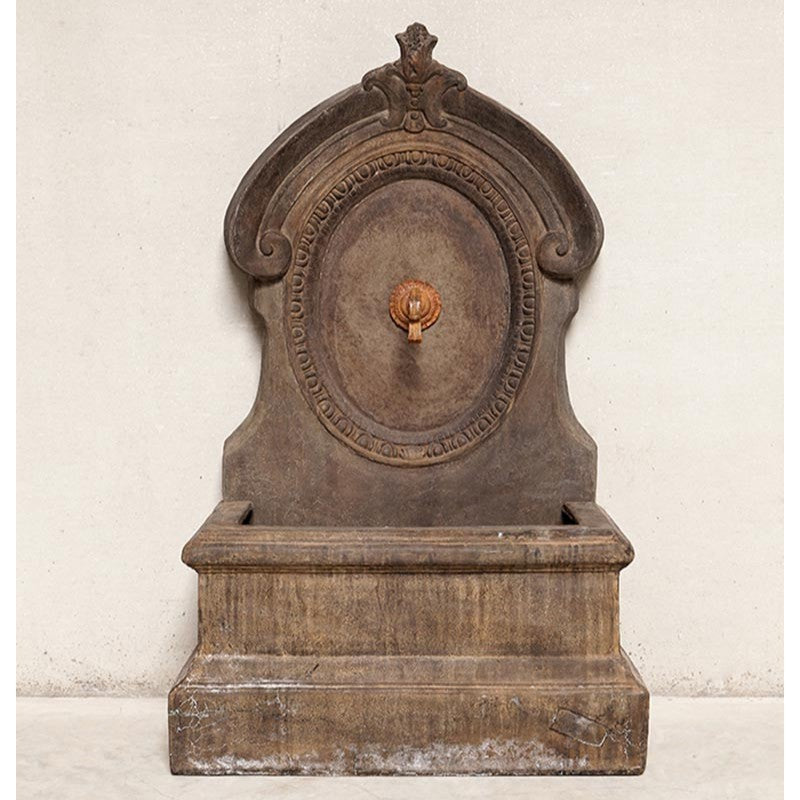VINTAGE LOOK FOUNTAIN MEDALION STONE AND RESIN