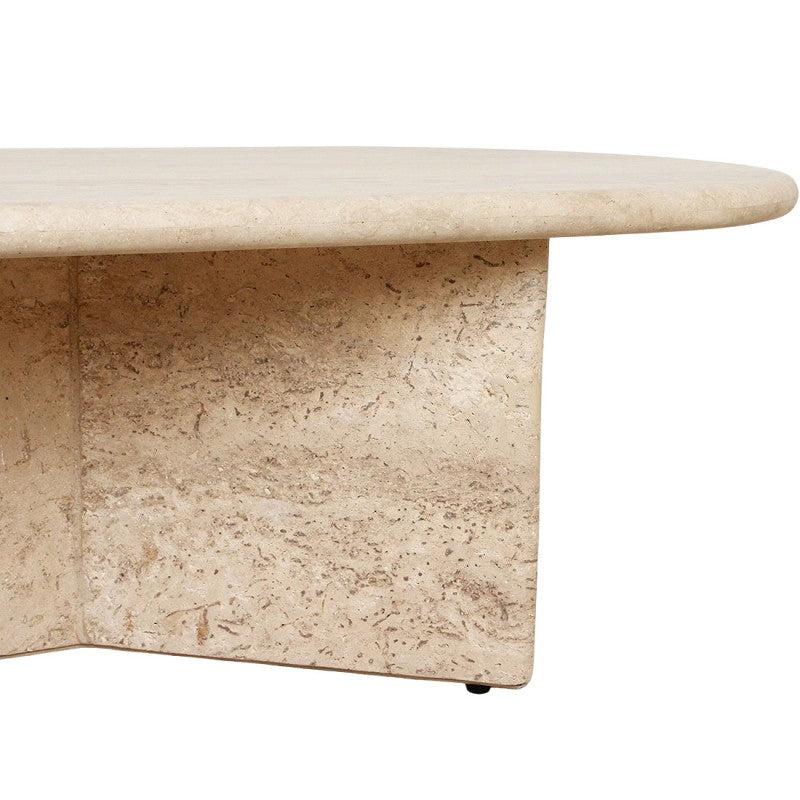 TRAVERTIN CAFE TABLE OVAL NATURAL 140