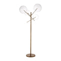 FLOOR LAMP ORB 4 BALLS IRON ANTIQUE GOLD