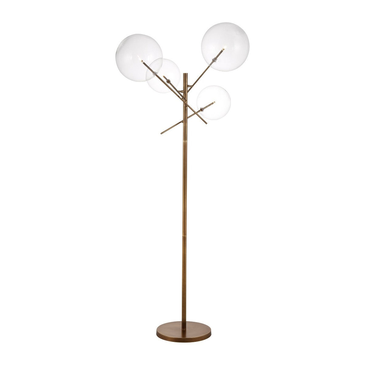 FLOOR LAMP ORB 4 BALLS IRON ANTIQUE GOLD