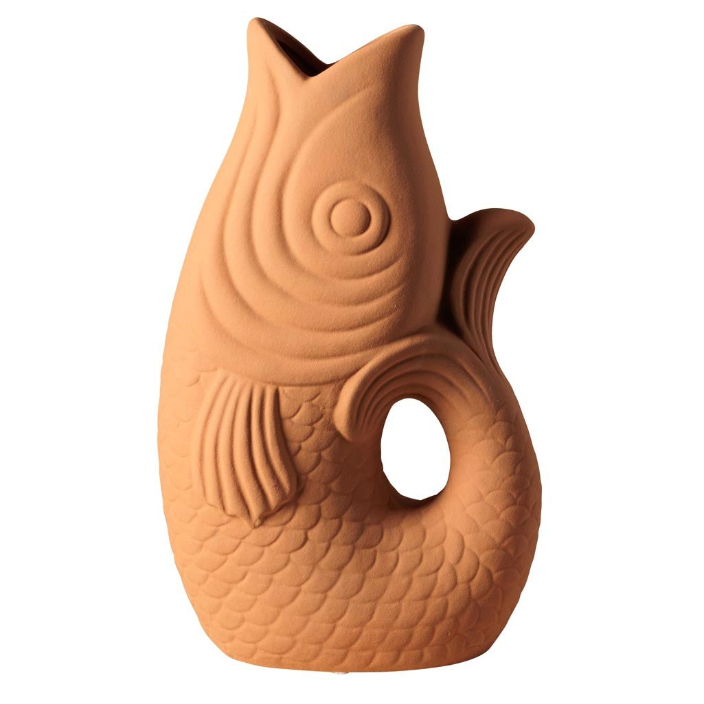 NATURAL STONEWARE FISH VASE MUST