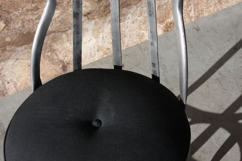 METAL DINING CHAIR CINK UPHOLSTERY