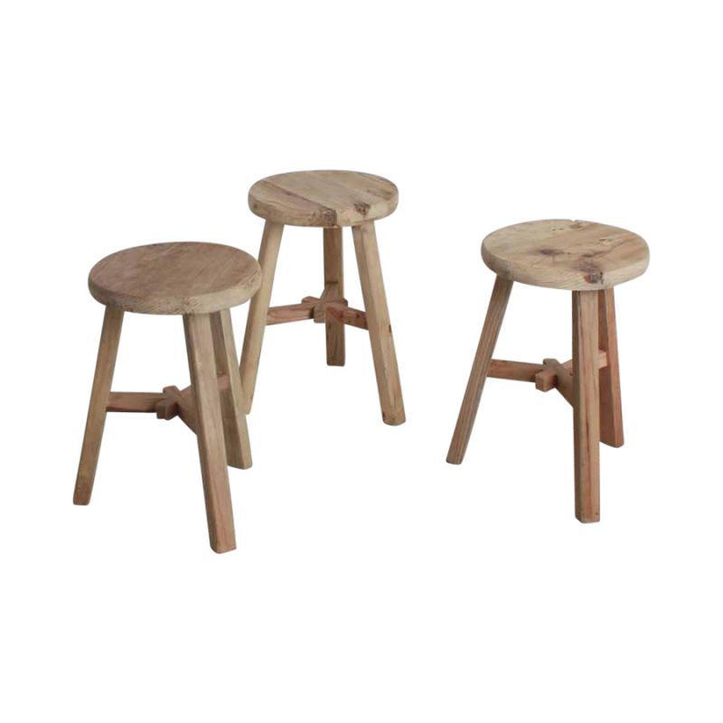 ELMWOOD ROUND STOOL