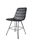 RATTAN DINING CHAIR BLACK