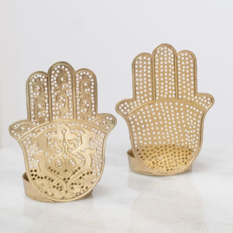 WAX HOLDER HAND SINGLE GOLD - CANDLE HOLDERS WAX HOLDER HAND SINGLE GOLD - CANDLE HOLDERS