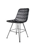 Rattan Dining Chair Black - CHAIRS, STOOLS