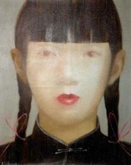 ASIAN GIRL ROUGE LIP WITH PIGTAIL - PAINTINGS