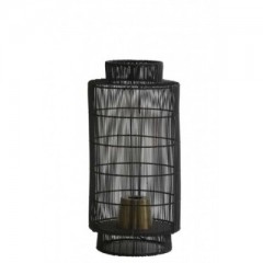 TABLE LAMP WIRE CYLINDER BLACK 